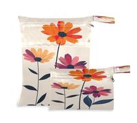 JUMBEAR Lot de 2 sacs pour couches humides/secs - Sacs imperméables et réutilisables pour voyage, plage, bébé, maillot de bain et salle de sport