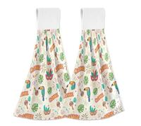 JUMBEAR Lot de 2 serviettes à suspendre en microfibre velours corail avec boucle de suspension, absorbantes et super douces pour cuisine, salle de bain - Toucan Mardi Gras