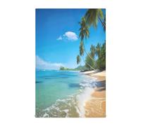 JUMBEAR Lot de 6 torchons de cuisine doux et absorbants réutilisables Motif paysage de plage 71,1 x 45,7 cm