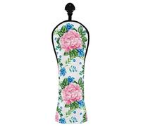 JUMBEAR Magnifique couvre-club de golf à fleurs de pivoine pour conducteur/bois de parcours/hybride, 1 lot de couvre-club de golf en cuir synthétique avec étiquette numérotée