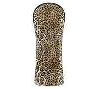 JUMBEAR Magnifique couvre-club de golf imprimé léopard marron pour conducteur/bois de parcours/hybride, 1 lot de couvre-club de golf en cuir synthétique avec étiquette numérotée