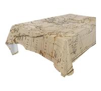 JUMBEAR Nappe rectangulaire vintage en polyester avec carte du monde pour salle à manger, cuisine, fête, 137,2 x 137,2 cm