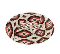JUMBEAR Native American Lit rond apaisant en forme de beignet pour chien et chat - Lit rond en peluche chaud et doux avec fond antidérapant et lavable, taille XS