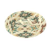 JUMBEAR Native American Lit rond apaisant en forme de beignet pour chien et chat - Lit rond en peluche chaud et doux avec fond antidérapant et lavable, taille XS