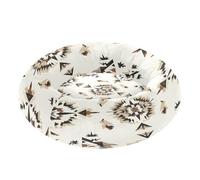 JUMBEAR Native American Lit rond apaisant en forme de moquette pour chien et chat - Lit rond en peluche chaud et doux avec fond antidérapant et lavable, taille XS