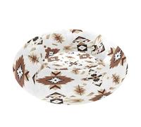 JUMBEAR Native American Lit rond apaisant en forme de moquette pour chien et chat - Lit rond en peluche chaud et doux avec fond antidérapant et lavable, taille XS