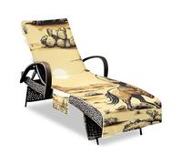JUMBEAR Northwest Desert Cowboy Riding Horse Serviette de plage portable avec poches, serviette de plage pour chaise longue de soleil, housse en microfibre pour l'été, l'extérieur, le jardin, la