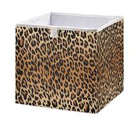 JUMBEAR Panier de rangement cube tendance imprimé léopard, panier de rangement pliable pour jouets, boîte de rangement pour la maison, étagère, placard, 28 x 28 x 28 cm