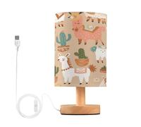 JUMBEAR Petite lampe de table en alpaga mignonne pour soins des yeux, lampes de chevet lampes de chevet avec abat-jour en tissu de lin pour chambre d'enfant, salon, bureau