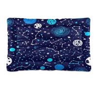 JUMBEAR Planets and Stars Tapis de lit pour animal de compagnie, matelas de cage pour chien et chat, lit doux et confortable pour chats et chiens, 91,4 x 61 cm