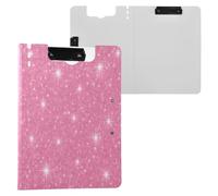 JUMBEAR Porte-bloc à motifs étincelants A4 avec double pinces, planche à clip pliable avec couverture, organiseur personnel léger adapté pour hôpital, bureau, école, affaires, fournitures de salle de