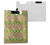 JUMBEAR Porte-bloc A4 à motifs floraux vibrants avec double pinces, planche à clip pliable avec couverture, organiseur personnel léger adapté pour hôpital, bureau, école, affaires, salle de classe