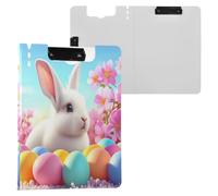 JUMBEAR Porte-bloc A4 en forme de lapin assis coloré avec double pinces, planche à clip pliable avec couverture, organiseur personnel léger adapté pour hôpital, bureau, école, salle de classe