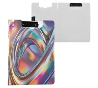 JUMBEAR Porte-bloc de peinture arc-en-ciel A4 avec double pinces, planche à clip pliable avec couverture, organiseur personnel léger adapté pour hôpital, bureau, école, entreprise, salle de classe