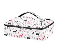 JUMBEAR Sac de transport isotherme en forme d'élan rouge et noir, pour aliments chauds ou froids, convient pour le dîner, les fêtes, le camping