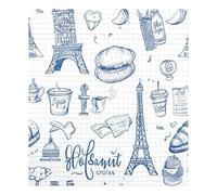 JUMBEAR Sketch of Paris Tower Aimant de lave-vaisselle étanche pour réfrigérateur Décoration de maison ou cuisine 58,4 x 66 cm