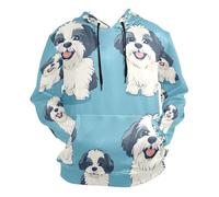JUMBEAR Sweat à Capuche Shih Tzu Mignon Dessin animé Chien Sweat à Capuche Haut Unisexe Hommes Dames Sweatshirts à Capuche Sweatshirts - S, a, XL