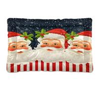 JUMBEAR Tapis de lit mignon Père Noël pour animal de compagnie, tapis de cage pour chien et chat, lit doux et confortable pour chats et chiens, 91,4 x 61 cm