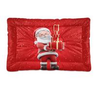 JUMBEAR Tapis de lit Père Noël pour animal de compagnie, matelas de cage pour chien et chat, lit doux et confortable pour chats et chiens, 61 x 45,7 cm