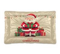 JUMBEAR Tapis de lit Père Noël pour animal de compagnie, matelas de cage pour chien et chat, lit doux et confortable pour chats et chiens, 91,4 x 61 cm