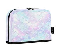 JUMBEAR Trousse à crayons avec motif écailles de sirène, grande capacité, pochette pour papeterie, bureau, maquillage, trousse à maquillage pour l'école, le bureau, les voyages