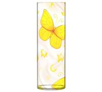 JUMBEAR Vase papillon jaune pour fleurs - Vase transparent rustique pour maison de ferme moderne, décoration idéale pour étagère, table et entrée
