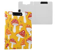 JUMBEAR Wild Mushrooms Porte-bloc A4 avec double pinces, planche à clip pliable avec couverture, organiseur personnel léger adapté pour hôpital, bureau, école, affaires, salle de classe