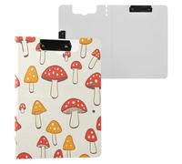 JUMBEAR Wild Mushrooms Porte-bloc A4 avec double pinces, planche à clip pliable avec couverture, organiseur personnel léger adapté pour hôpital, bureau, école, affaires, salle de classe