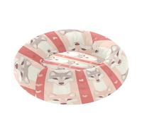 JUMBEAR Wolf Lit apaisant en forme de beignet pour chien et chat - Lit rond en peluche chaud et doux avec fond antidérapant et lavable, taille S