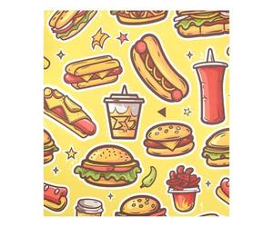 JUMBEAR Yummy Burger Aimant de lave-vaisselle étanche pour réfrigérateur Décoration de maison ou cuisine 58,4 x 66 cm