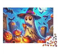 Jumbie Pumpkins pour Adultes 1000 Pièces Sorcière Fantôme avec Citrouilles dans Un Cimetière Puzzle Impossible Difficile | Jeu Éducatif Décompression 70x50cm/1000pcs