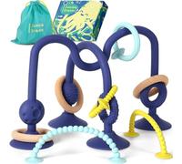 Jumble Dream Jumble Jangle Jouet de dentition pour bébé - Jouet de dentition à succion multi-usages pour chaise haute : soulagement de la dentition avec textures de jouets sensoriels pour bébés, nour