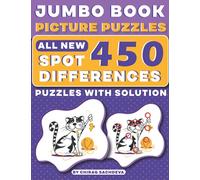 Jumbo Book Picture Puzzles : All New - Spot 450 Differences! Brain Games : How Many Differences Can You Find?: Activity Book