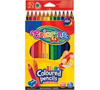 Jumbo crayons triangulaires 12 couleurs + taille-crayon Colorino