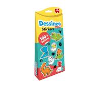 Jumbo- Dessineo Stickers Theme Pack-Dino's Autocollants pour Enfants, 1110100106, Noir, Blanc