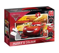 Jumbo Disney Cars 3: Puzzle & Colour (Medium), Jigsaw puzzle, Dessins animés, Petite enfance, 3 année(s), Garçon, Carton