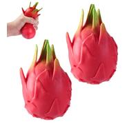 Jumbo Dragon Fruit Squishy Stress Relief Toy, Realistic Slow Rising Fruit Squishy, Soft Squeeze Fidget Toy, Giant Dragonfruit (2 PCS)