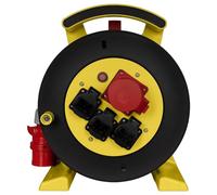 Jumbo Enrouleur de câble 2.0 25 m H07RN-F 5G2,5 mm² noir 3 x 230 V + 1 x CEE 16 A 5 broches 6 h