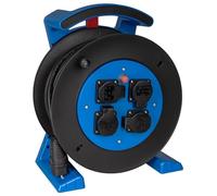 JUMBO Enrouleur de câble 2.0-40 m de câble en caoutchouc H07RN-F 3G1,5 mm² - 4 prises de contact de protection - Disjoncteur thermique - Design ergonomique - Pour chantiers de construction et
