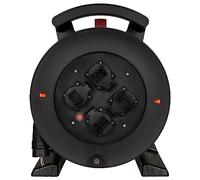 Jumbo Enrouleur de câble, 2.0, 40 m, H07BQF, 3G2,5 mm², orange, 4 prises avec contact de protection