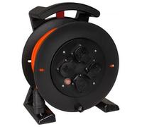 JUMBO Enrouleur de câble 2.0 en noir, 4 prises de terre H07BQ-F 3G1,5 mm², 40 m