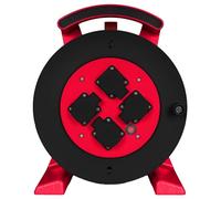 Jumbo Enrouleur de câble 2.0 - Enrouleur vide noir/rouge - 4 prises avec contact de protection