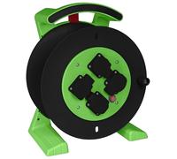 Jumbo Enrouleur de câble 2.0 - Enrouleur vide noir/vert - 4 prises avec contact de protection