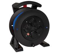 Jumbo Enrouleur de câble 2.0 H07BQF 3G1,5 mm² Bleu 30 m 4 prises de terre