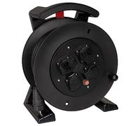 Jumbo Enrouleur de câble 2.0 H07RN-F 3G1,5 mm² avec 4 prises de terre Noir 25 m