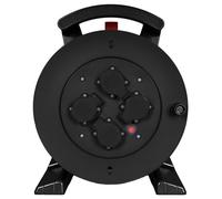 Jumbo Enrouleur de câble 2.0 - Noir - 4 prises avec contact de protection