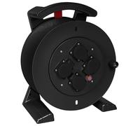 Jumbo Enrouleur de câble 2.0 - Noir - 4 prises avec contact de protection
