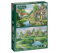Jumbo, Falcon de Luxe - Riverside Cottages - Puzzles pour Adultes, 2 x 500 pièces