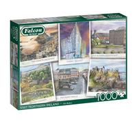 Jumbo -Falcon de Luxe Visit Northern Ireland Puzzle de 1000 pièces - Illustré par Alla Badsar - Carton recyclé de qualité supérieure - Finition Semblable à Une Affiche - Emballage écologique
