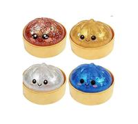 Jumbo Gaint Glitter Dumpling Squishy Mystery Box, 4PCS Squishies Dumplings Soft Squeeze Desk Toy, Big Large Squishy Toys For Stress